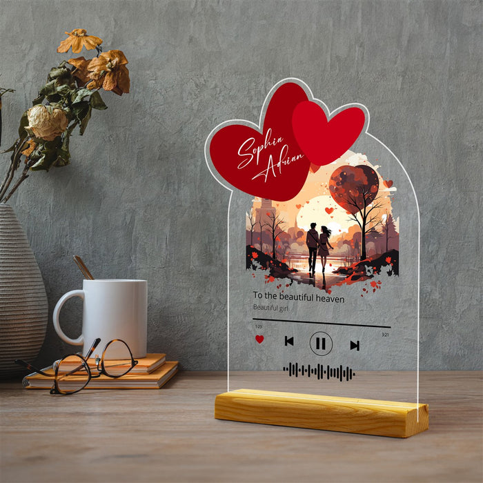 Personalized Song Plaque,Song Acrylic Glass,Gifts For Her, Gifts For Him, Valentines Couple Gift, Photo And Music Gifts, Plexiglass Gift