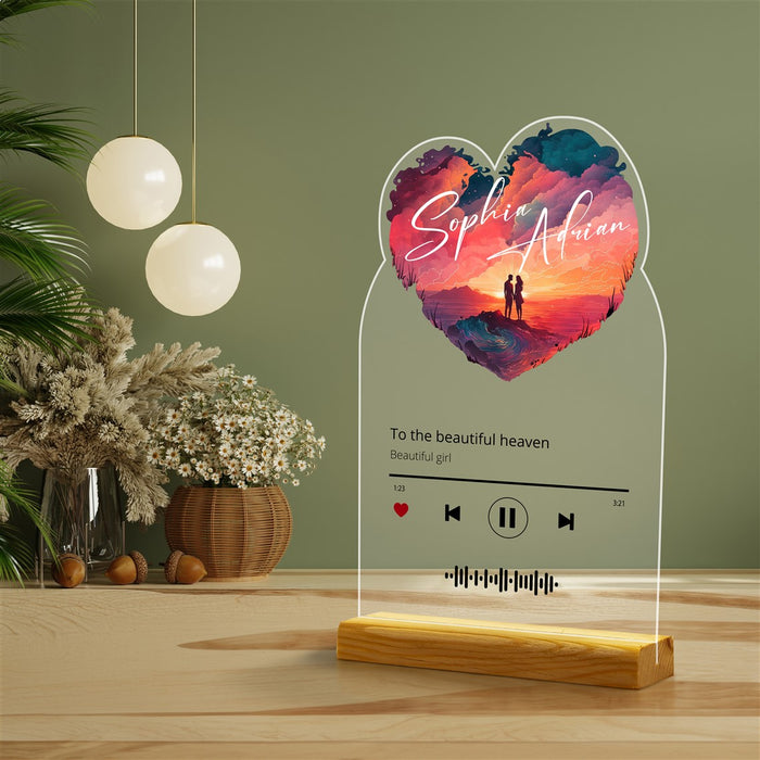 Personalized Song Plaque,Song Acrylic Glass,Gifts For Her, Gifts For Him, Valentines Couple Gift, Photo And Music Gifts,Dear Plexiglass Gift