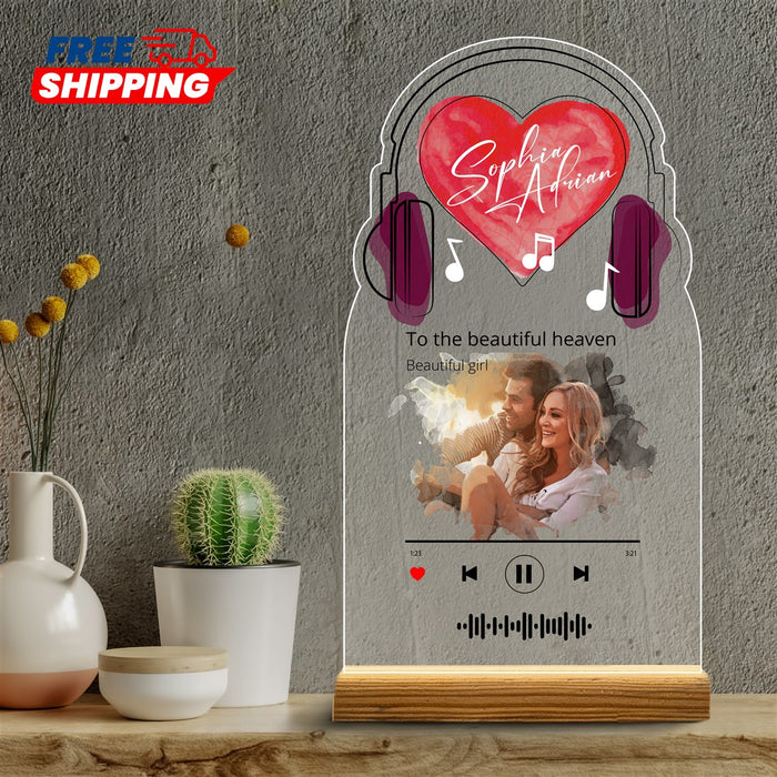 Personalized Song Plaque,Song Acrylic Glass,Gifts For Her, Gifts For Him, Valentines Couple Gift, Photo And Music Gifts,Dear Plexiglass Gift