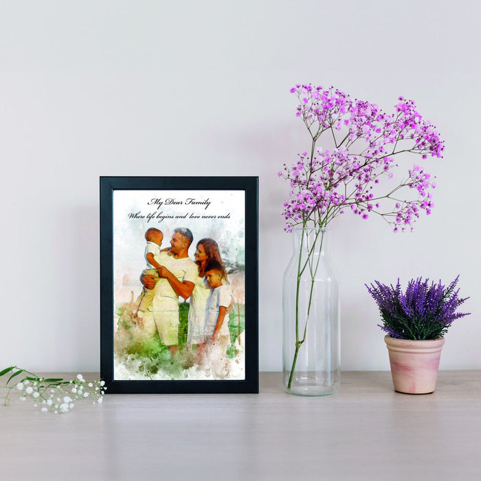 Customizable Photo Frame and Family-Specific Souvenirs, Father's Day,Mother's Day, Family Souvenir Special Photo, Watercolor Family Portrait