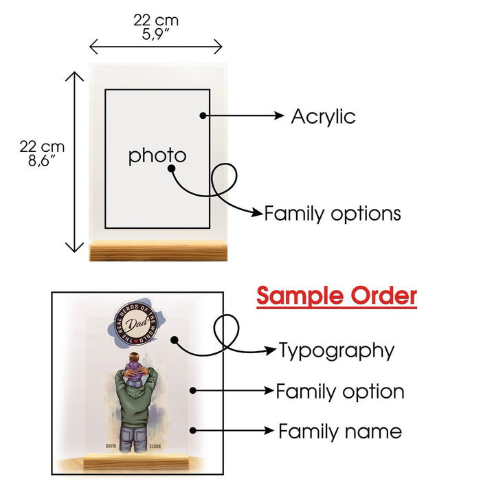 Customized Acrylic Father's Day Photo Stand, Souvenir,Friend,Sibling,Special Gift,Family Gift,Birthday,Dad,Acrylic Plexiglass Decoration