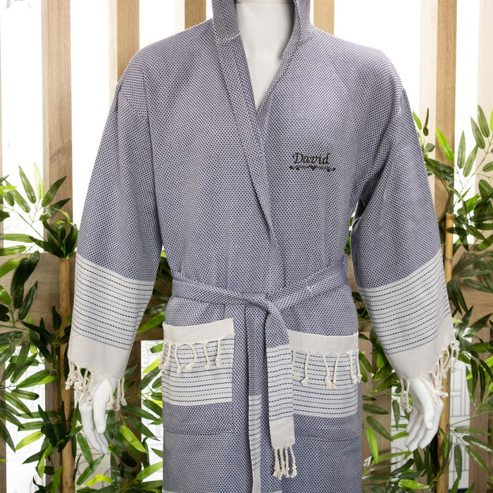 Customizable Unisex Turkish 100% Cotton Bathrobe Lightweight Spa Bathrobe, Cotton Kimono,Birthday Gift , Couples Gift Bathrobe ,Beach Robe