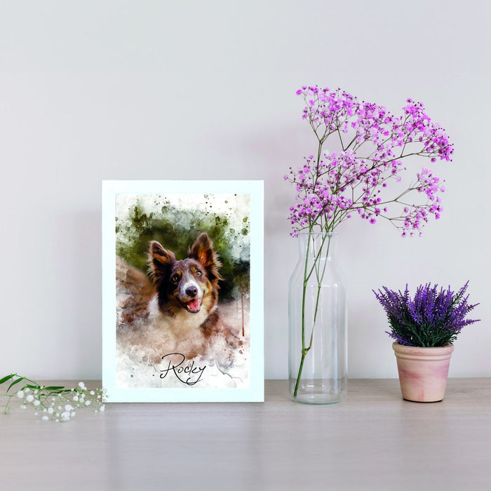 Customizable Custom Photo Frame and Photo Custom Souvenir, Pet Photo , Framed Memory Photo , Watercolour painting, Family Portrait,