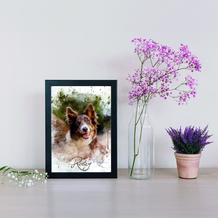 Customizable Custom Photo Frame and Photo Custom Souvenir, Pet Photo , Framed Memory Photo , Watercolour painting, Family Portrait,