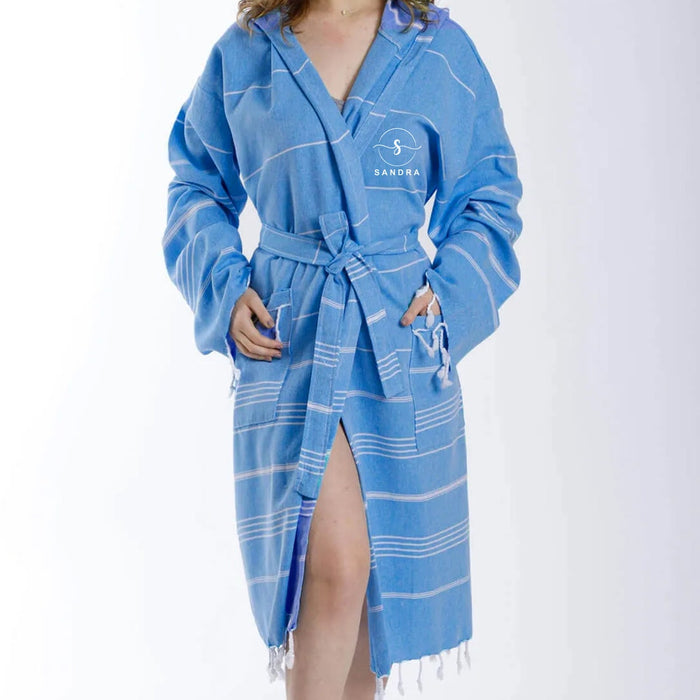 Personalized Turkish Beach Bathrobe, Turkish Bathrobe, Yoga Bathrobe, Bridesmaid gifts, Beach Cover, Peshtemal Bathrobe , Big Bathrobe ,Robe