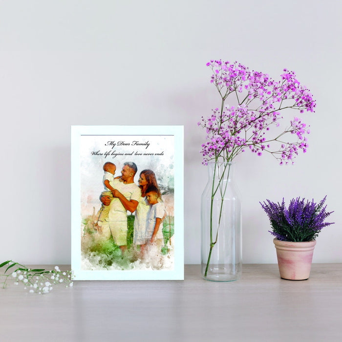 Customizable Photo Frame and Family-Specific Souvenirs, Father's Day,Mother's Day, Family Souvenir Special Photo, Watercolor Family Portrait